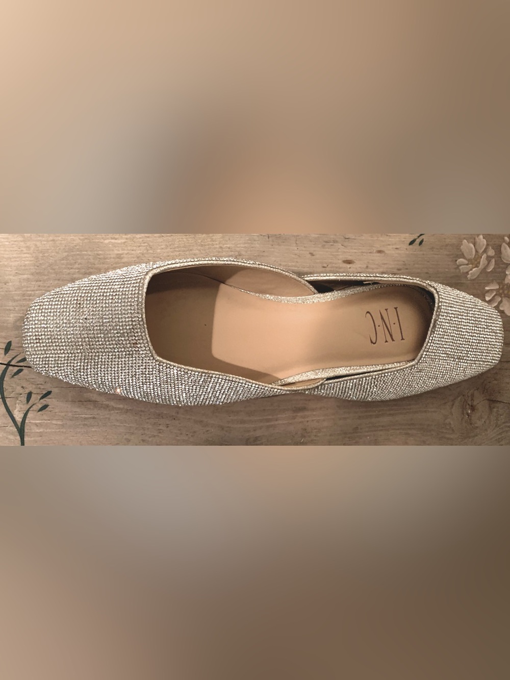 INC International Concepts Silver Rhinestone Slip-On Mules - Picture 5 of 13